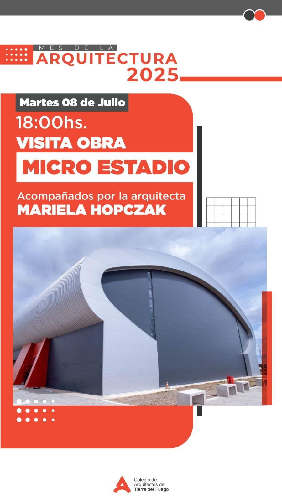 Mes de la Arquitectura - Visita de Obra Microestadio Río Grande